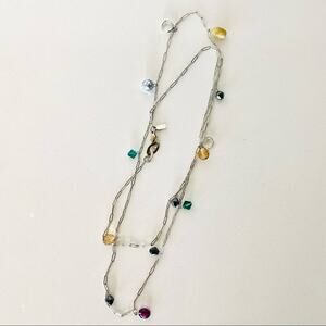 NORDSTROM VINTAGE Silver Double Length Layering Multi Beaded Necklace Jewelry